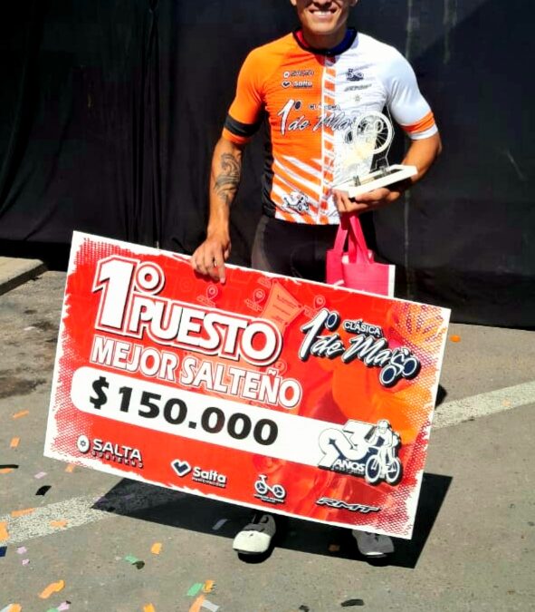 El mejor salteño de la Clásica 1º de Mayo es Ariel Salas, el ciclista de Rosario de la Frontera