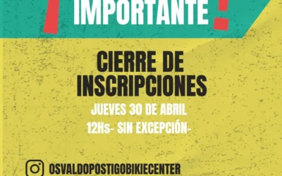 Cierre de Inscripciones – Clasica 1 de mayo Edición 94°
